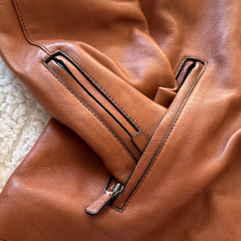 Coach Men's Tan Leather Jacket - Picture 4 of 13